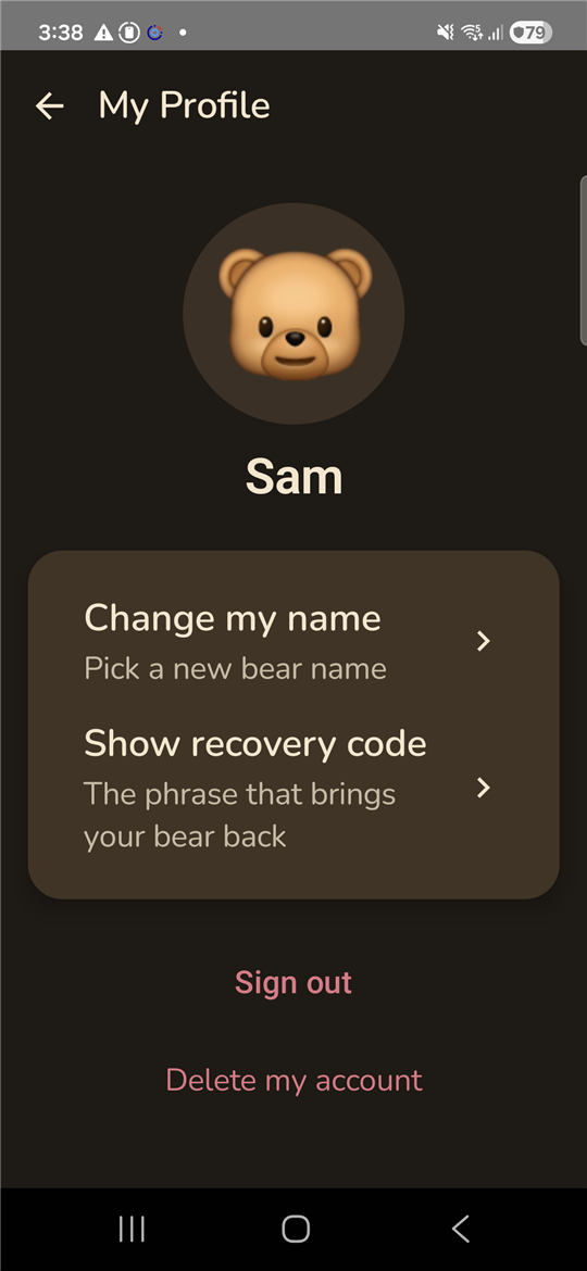 Your profile screenshot